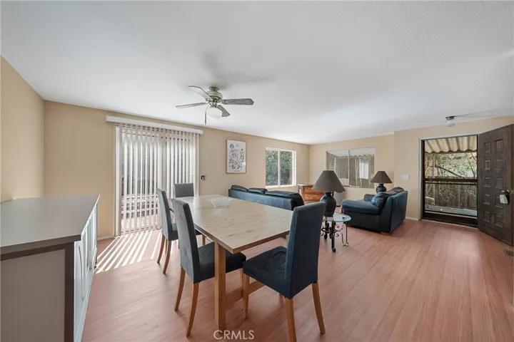 dining area and sliding glass door to back deck