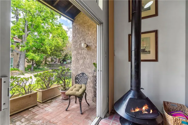Fireplace and Balcony