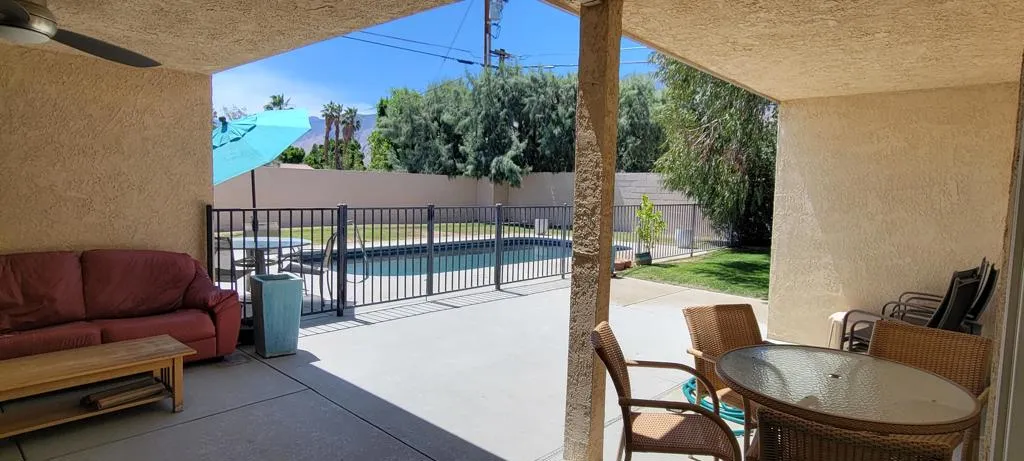 Covered patio and pool