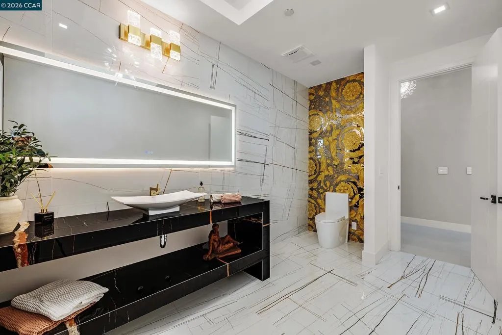 Guest Bath with Versace 24 carat gold tile