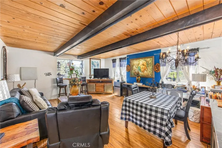 Family room and dining area.