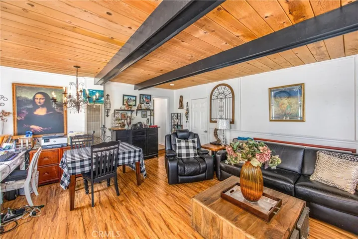 Family room and dining area.