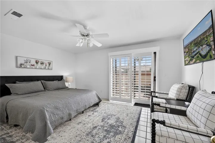 Primary bedroom with private patio