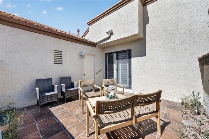 Private patio off of primary