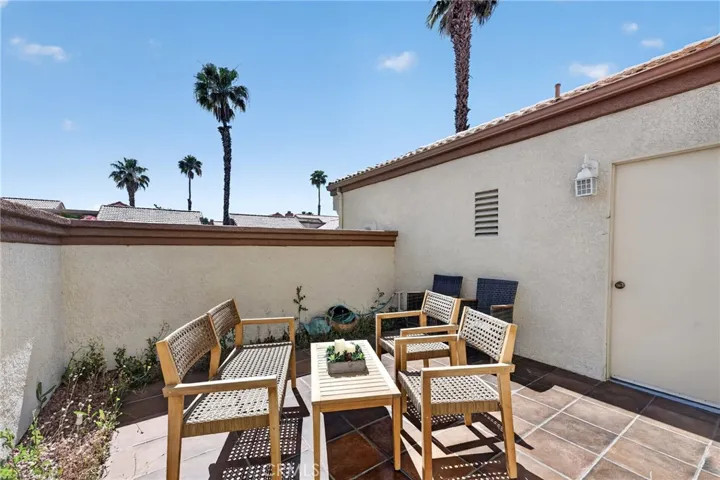 Private patio off of primary