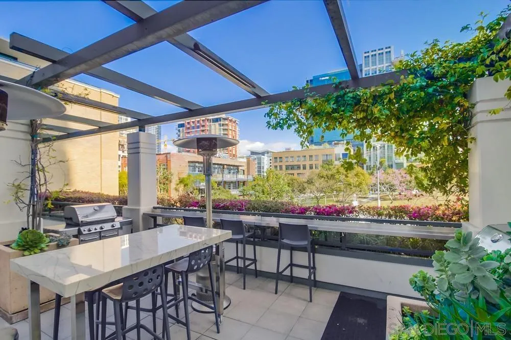 Common Area Outdoor Dining/Seating Area/BBQ and Firepit, with Views of Petco Park and the Gaslamp District