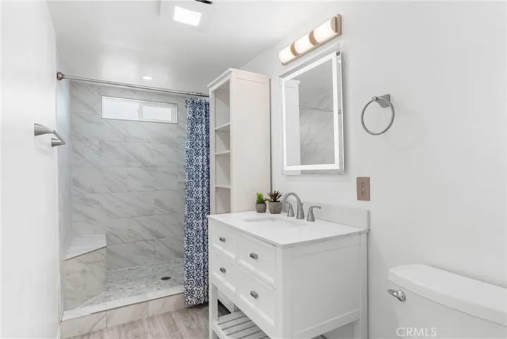 step in shower with vanity