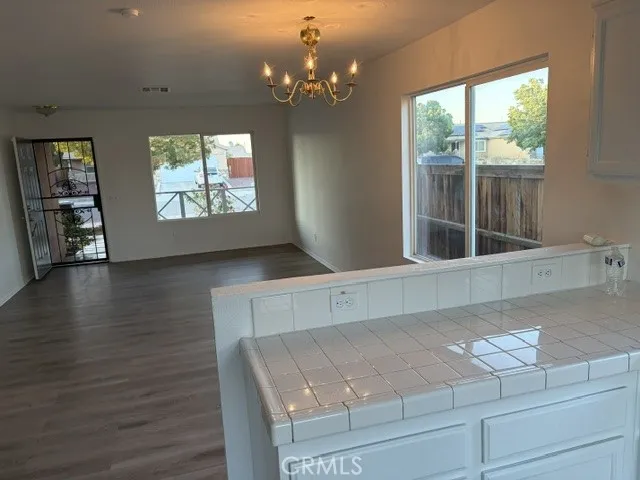 Viewing of front door from kitchen