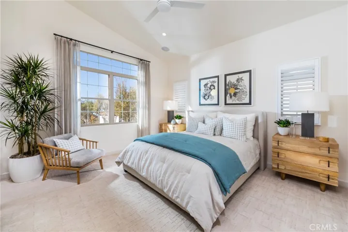 Primary bedroom of model photo