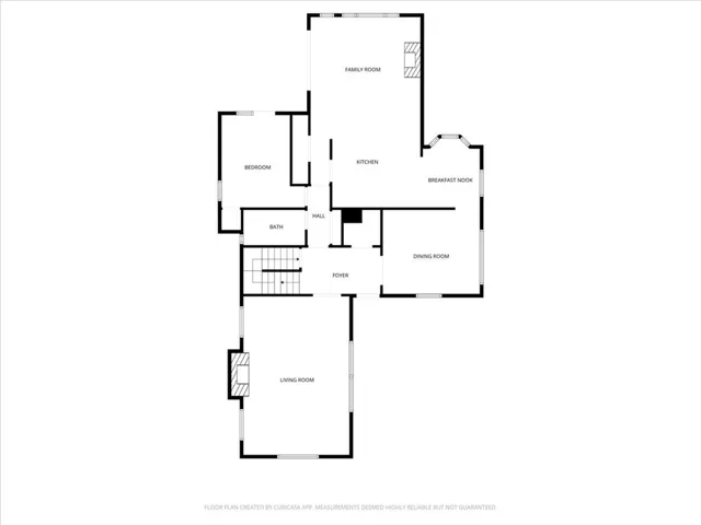 Floorplan of first floor of main house
