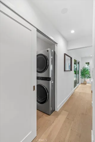 Laundry/storage closet is fully concealable