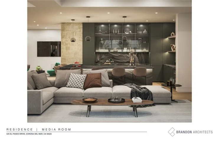 Rendering - Media Room & Bar