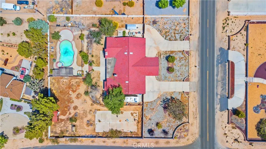 Ariel View with enhanced pool