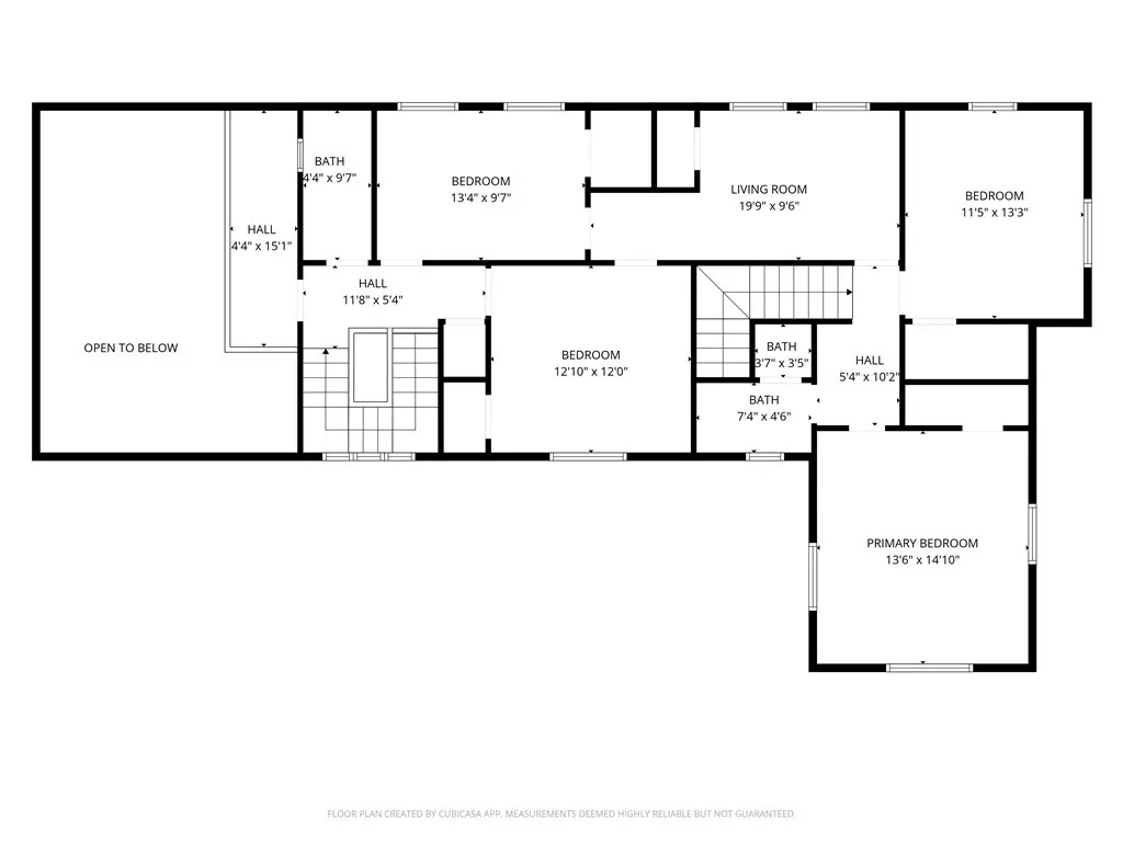 Second level floor plan.