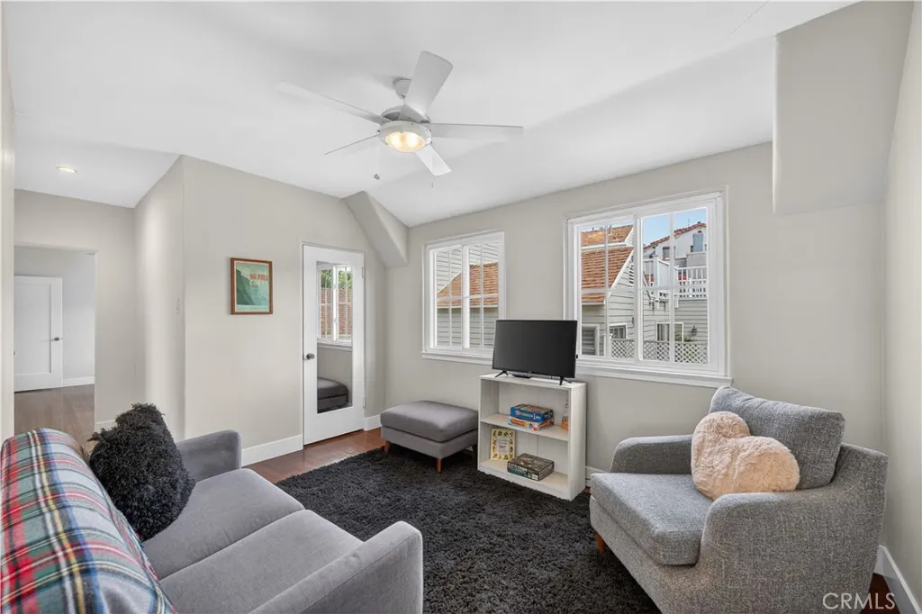 Upstairs flex space - teen hangout, work out space or den - is situated between the bedrooms.