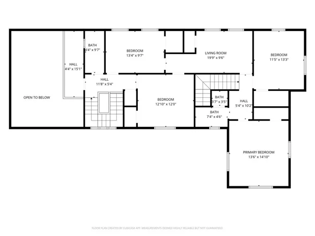 Second level floor plan.