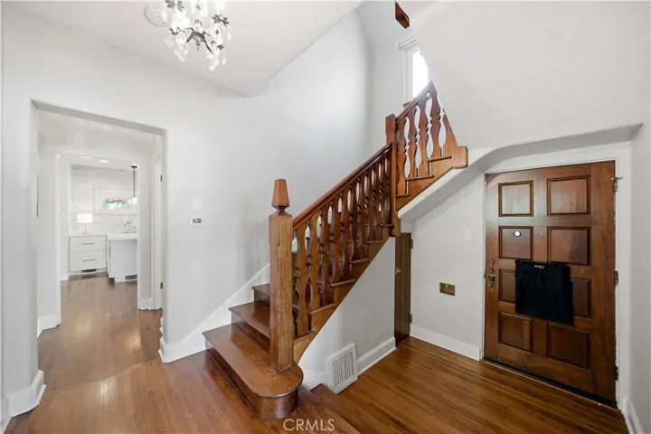 Detailed wood work is found throughout the home.