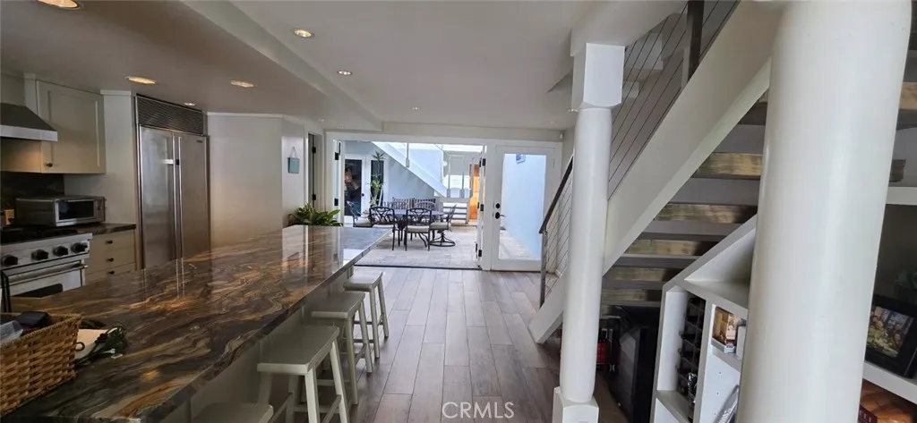 Courtyard w/ accordian doors for indoor/outdoor feel