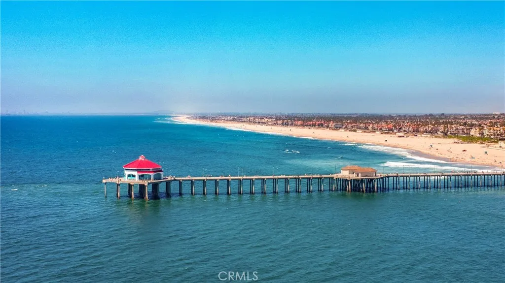 Beautiful arial view of our world-famous Huntington Beach Pier.