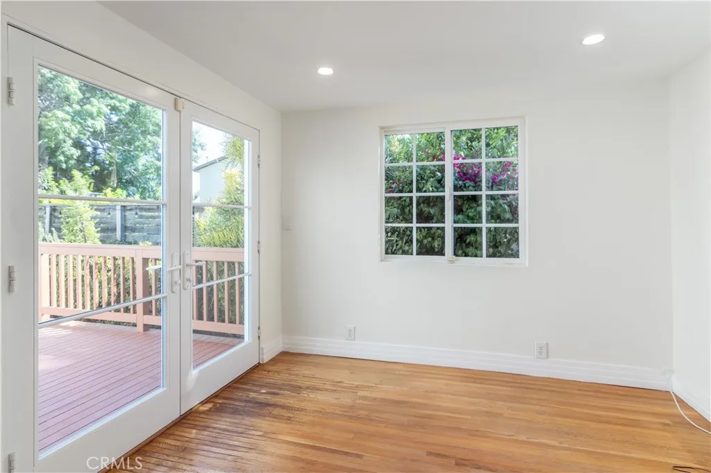 Sunroom leading to outdoor deck