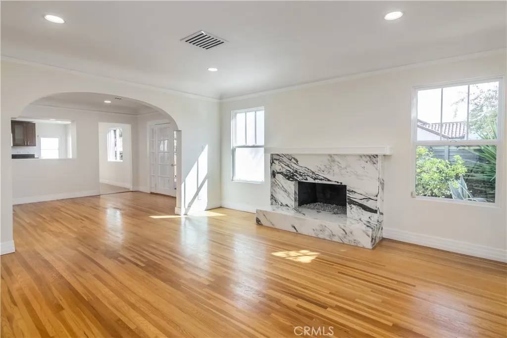living room facing dining room
