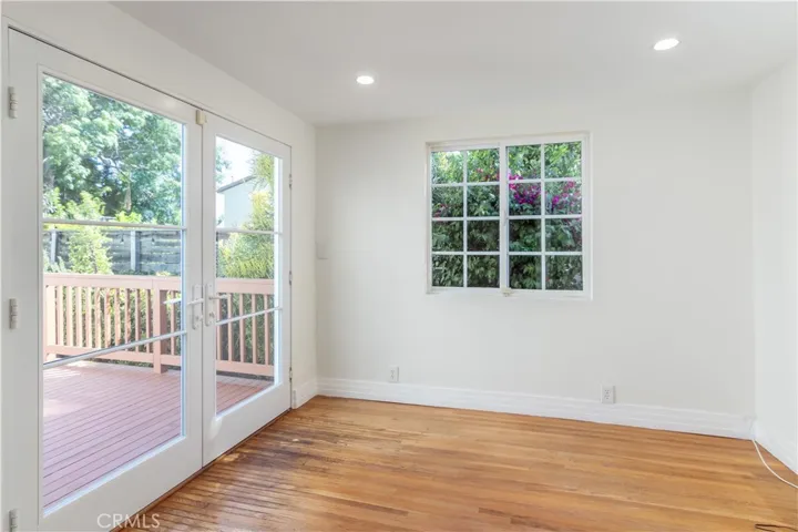 Sunroom leading to outdoor deck