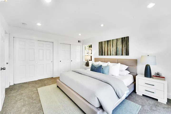 Neutral-toned carpeting throughout