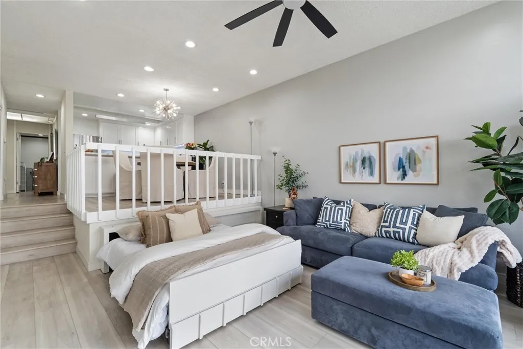 Motorized guest bed disappears back under the dining room