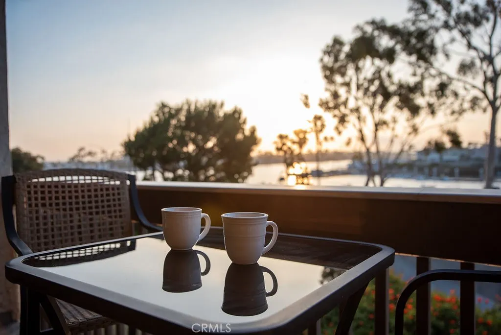 Sunset views from the balcony at 5203 Marina Pacifica Dr South