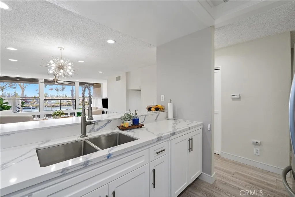 Kitchen open to dining area