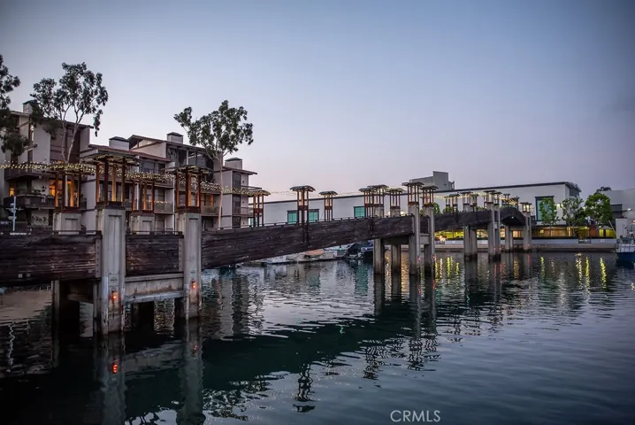 Community footbridge only accessible to Marina Pacifica Residents