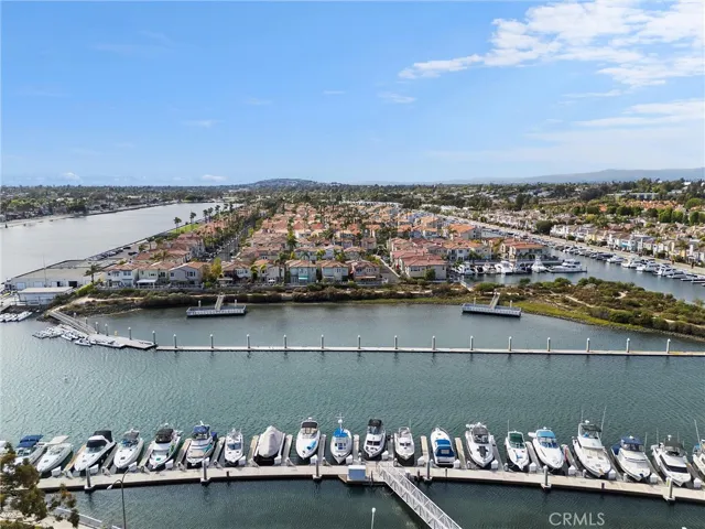 Aerial views of the marina and Marine Stadium