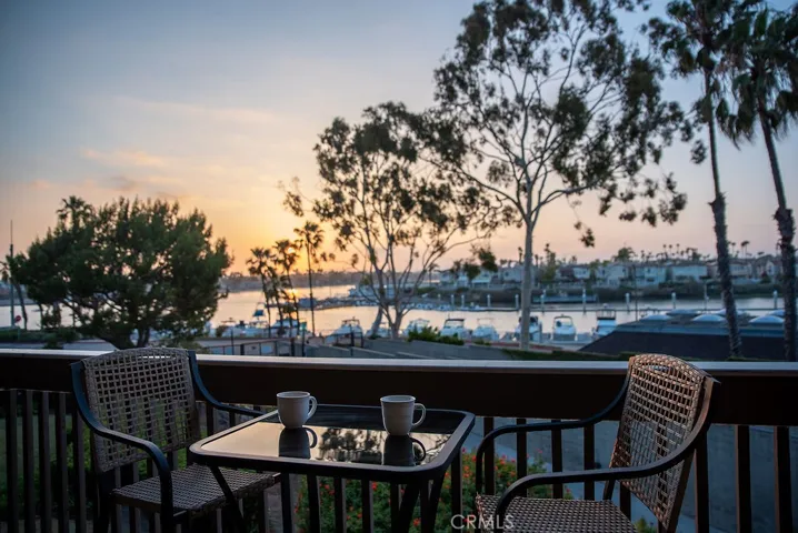 Sunset views from the balcony at 5203 Marina Pacifica Dr South