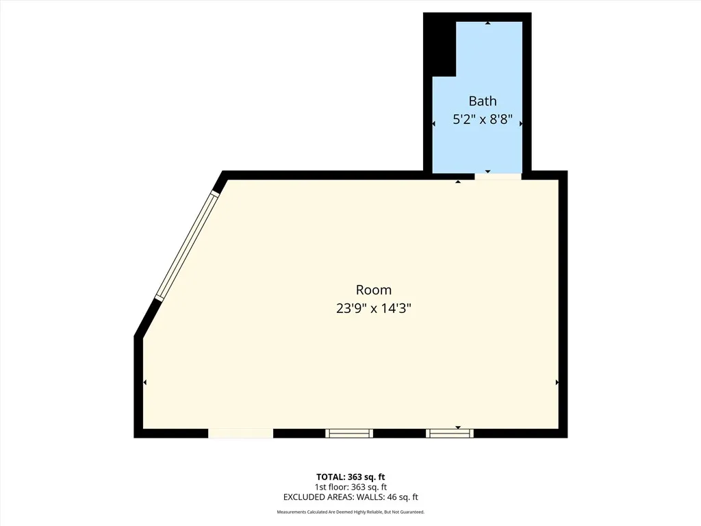 Studio apartment floorplan