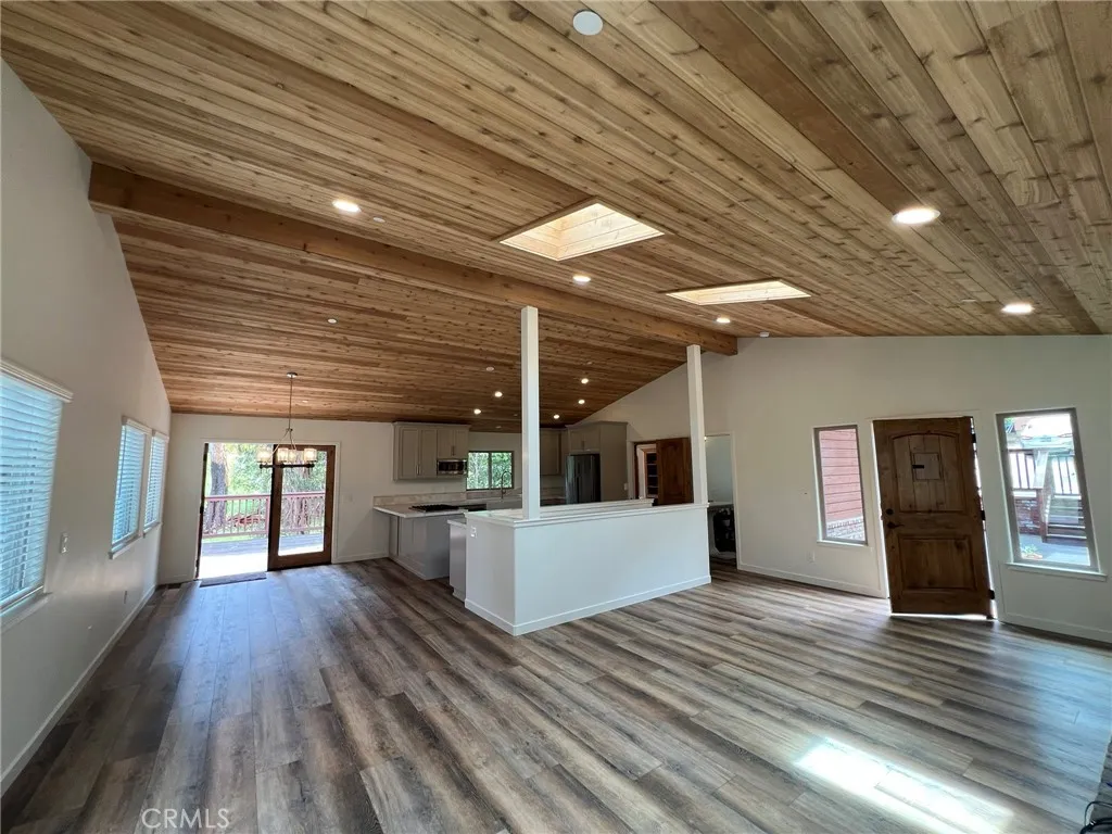 View from northeastern corner, looking at deck entrance off the dining area
