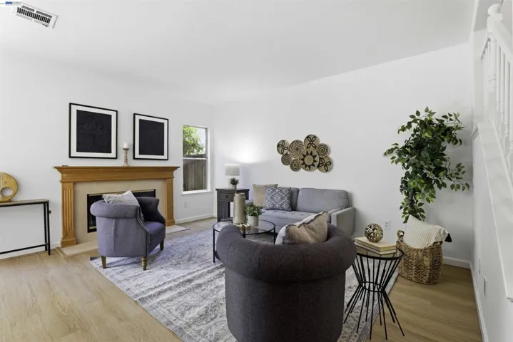 Living room with fireplace