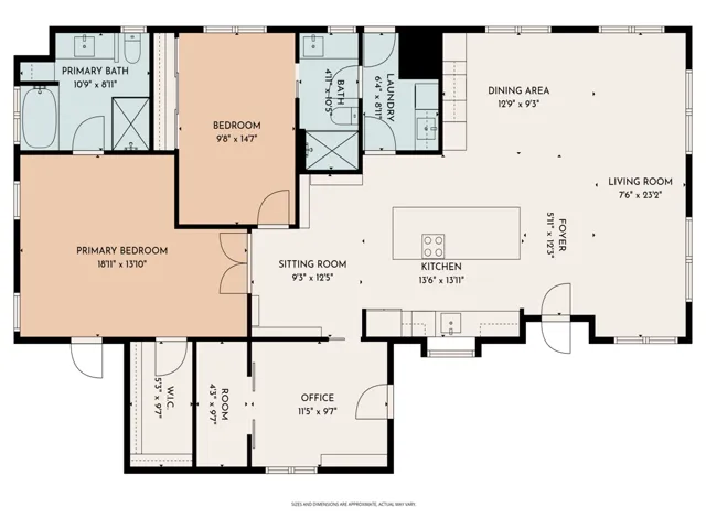 Floor Plan of 523 Calle Madrigal, CC, CA  92234