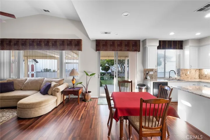 Eat In Kitchen with Sliding Doors out to the Alumawood Covered Patio