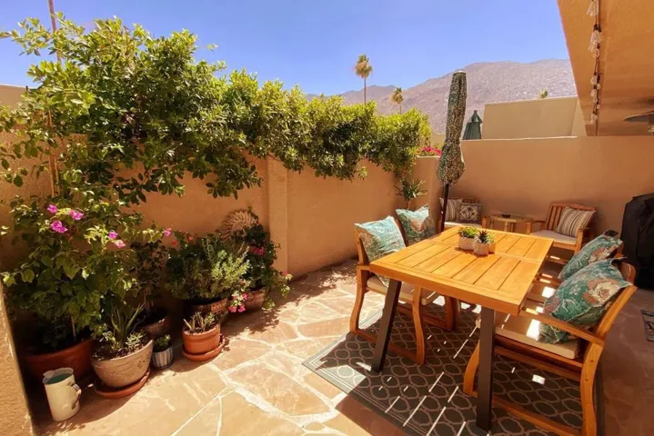 large, private flagstone patio