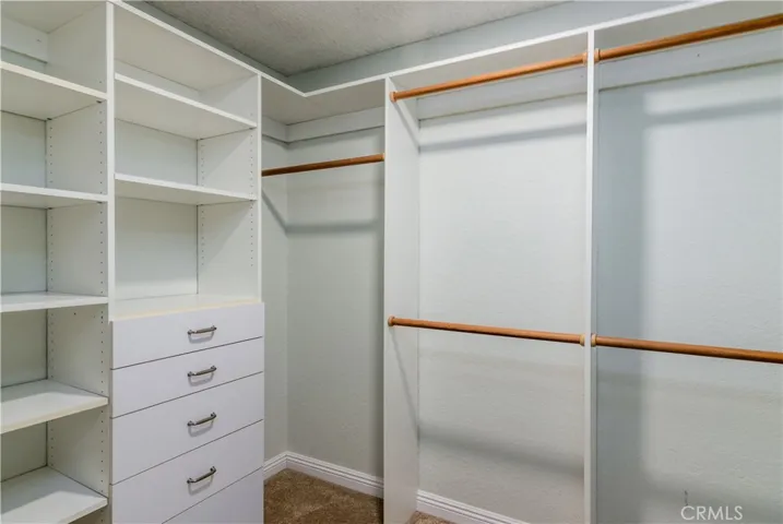 Walk in closet in the bedroom.