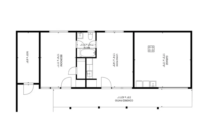 Floor Plan - Back House / ADU and Garage