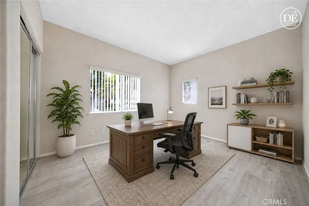 Bedroom 3, virtually staged as an office.