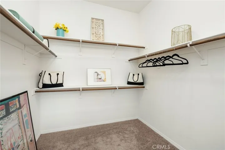 Generously sized walk in closet in Primary Suite