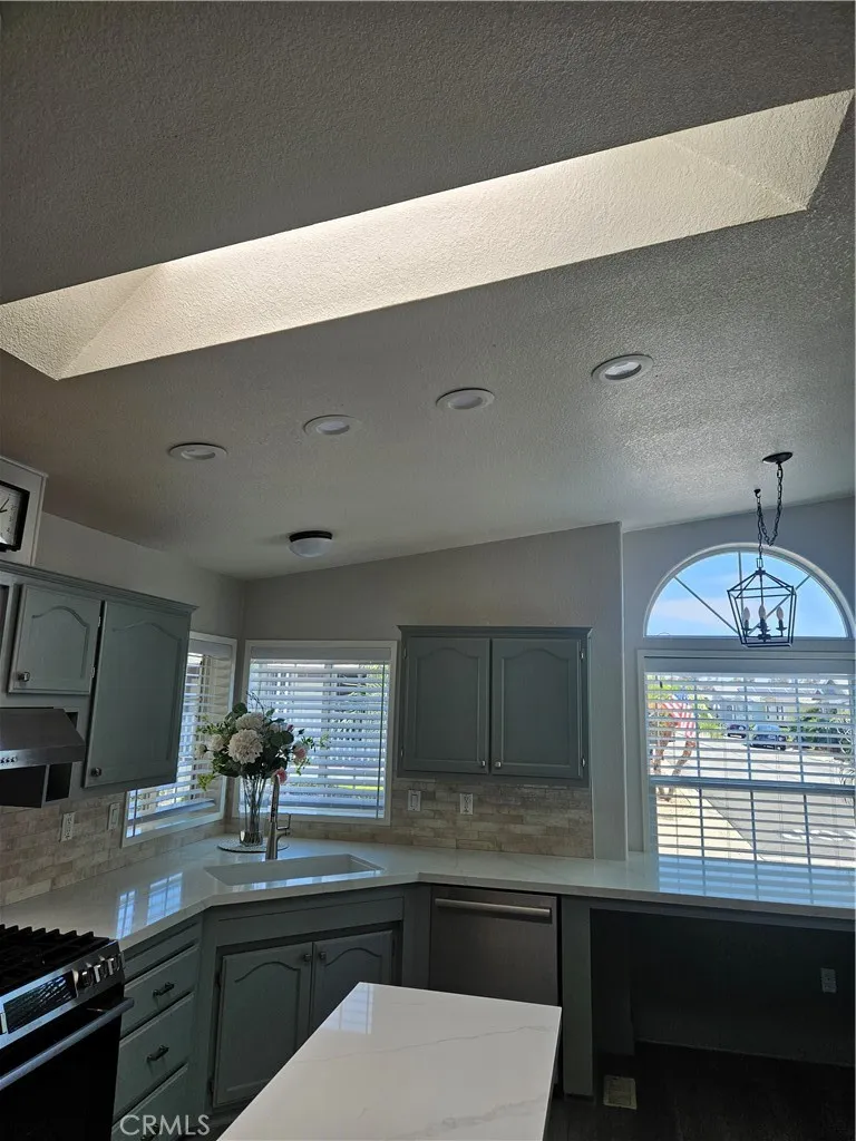 Kitchen are askylight
