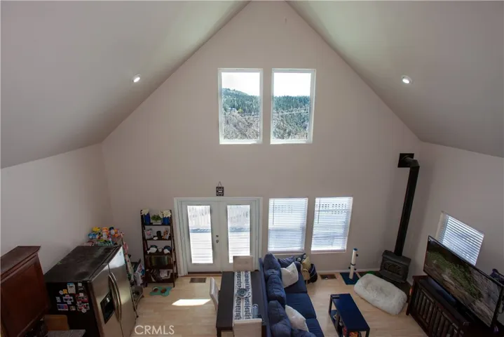 View of living space from second floor