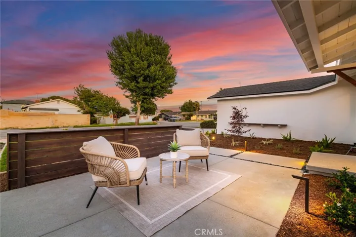 Private front Patio, landscape lighting