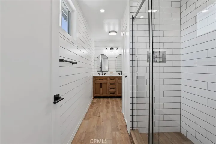 Primary bathroom with spacious step in shower.