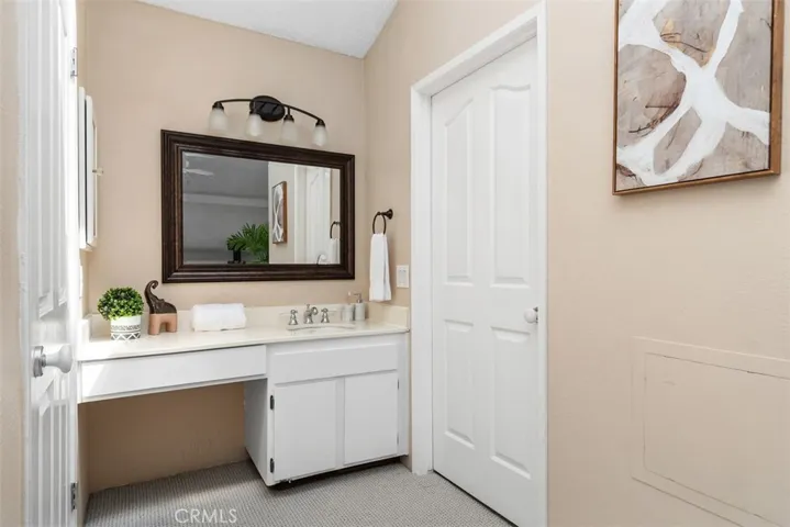 Walk in closet and vanity area