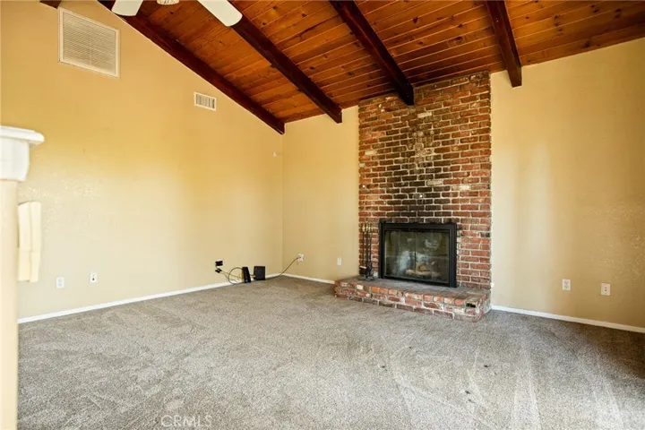 Living room with fireplace.