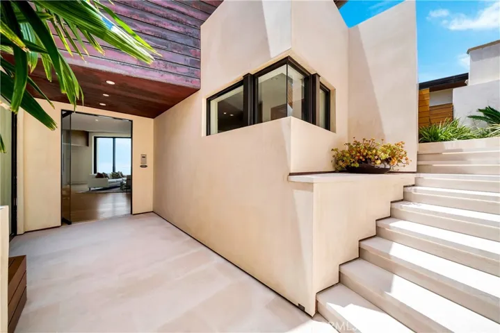 Wide steps to the front door
